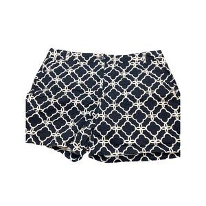 Crown & Ivy Curvy Navy & White Shorts Size 20W Geometric Design Chino